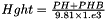 $ Hght = \frac{PH + PHB}{9.81 \times 1.e3} $